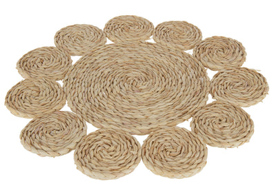 Tischset Rund Flower Cornhusk Natural