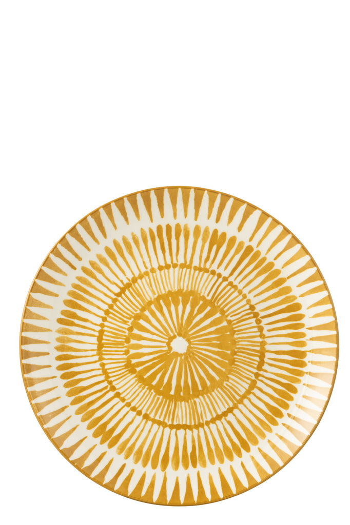 Plate Jam Porcelain White/Ochre