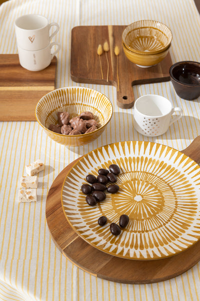 Plate Jam Porcelain White/Ochre