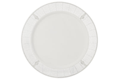 Plate Antique Metal/Glass White