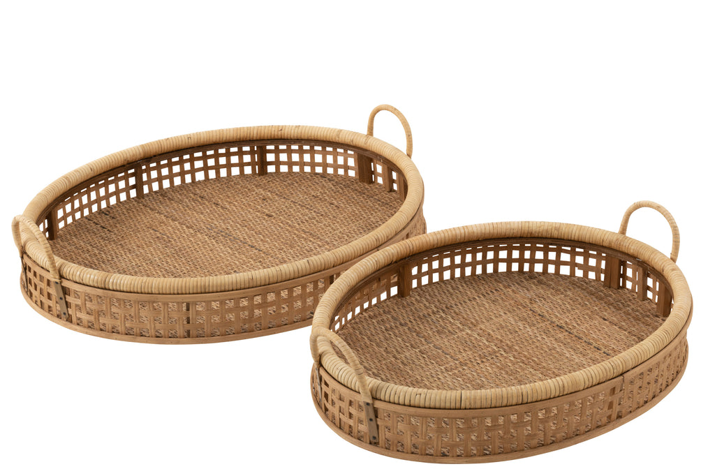 Tray Pick Rattan/Bamboo Natural Large