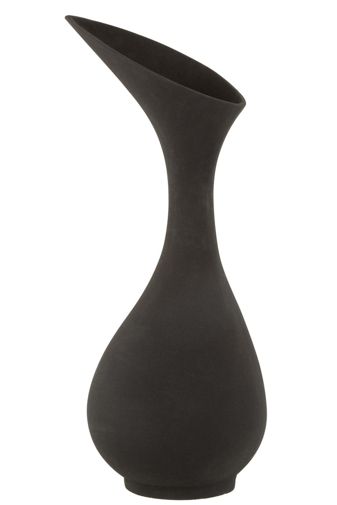 Vase Olivia Rough Aluminum Black Large